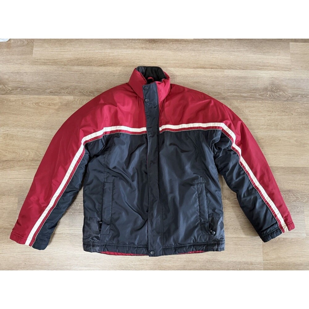 Vintage Y2K Men’s Eddie Bauer Premium Goose Down Jacket Size Medium Black‎ Red